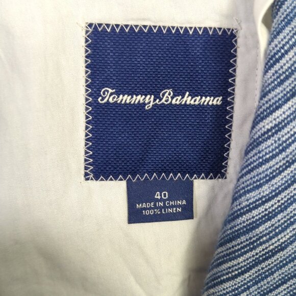 Tommy Bahama Shorts Men's 40 Blue  Provence Striped Linen 10" Vacation Travel - Picture 8 of 10